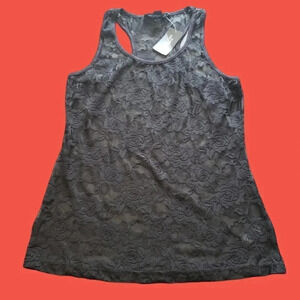 Forever 21 lace tank top size S black color